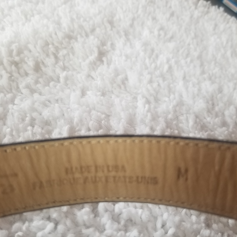 Talbots Black Leather Belt Squirrel Buckle M - Picture 5 of 6